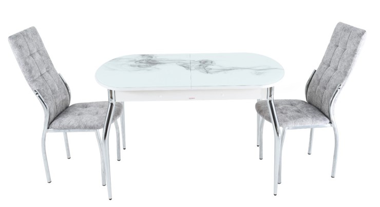 Кухонный раскладной стол Ривьера исп.1 ноги метал. крашеные №24 Фотопечать (Цветы №14) в Ревде - изображение 12
