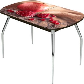 Раздвижной стол Ривьера исп.1 ноги метал. крашеные №24 Фотопечать (Фрукты №4) в Ревде