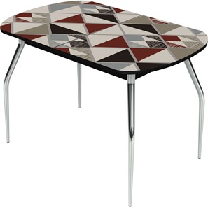 Кухонный раздвижной стол Ривьера исп.1 ноги метал. крашеные №24 Фотопечать (Текстура №43) в Ирбите