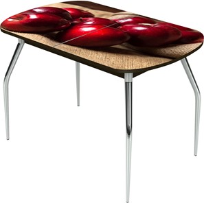 Раздвижной стол Ривьера исп.2 ноги метал. крашеные №24 Фотопечать (Фрукты №21) в Кушве