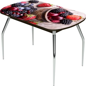 Раздвижной стол Ривьера исп.2 ноги метал. крашеные №24 Фотопечать (Фрукты №27) в Ревде