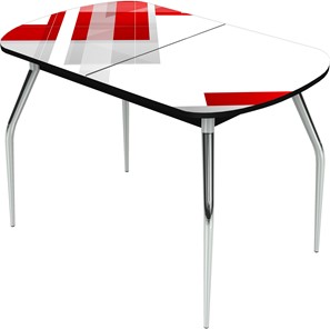 Кухонный раздвижной стол Ривьера исп.2 ноги метал. крашеные №24 Фотопечать (Текстура №47) в Ревде
