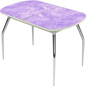 Кухонный раскладной стол Ривьера исп.2 ноги метал. крашеные №24 Фотопечать (Текстура №49) в Кушве