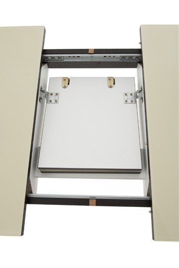 Стол раздвижной Ривьера мини дерево №1, Рисунок квадро (стекло молочное/коричневый/венге) в Ревде - изображение 5