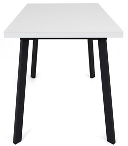 Кухонный раздвижной стол Сальвадор-1G (ноги черные, стекло cristal/белый цемент) в Екатеринбурге - предосмотр 2