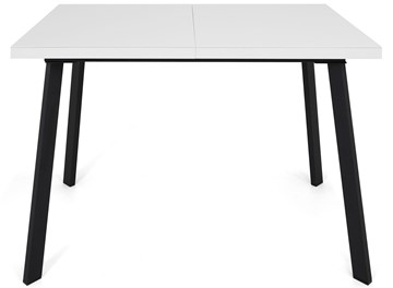 Кухонный раздвижной стол Сальвадор-1G (ноги черные, стекло cristal/белый цемент) в Екатеринбурге - предосмотр 1