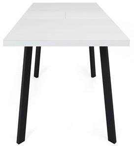 Кухонный раздвижной стол Сальвадор-1G (ноги черные, стекло cristal/белый цемент) в Екатеринбурге - предосмотр 5