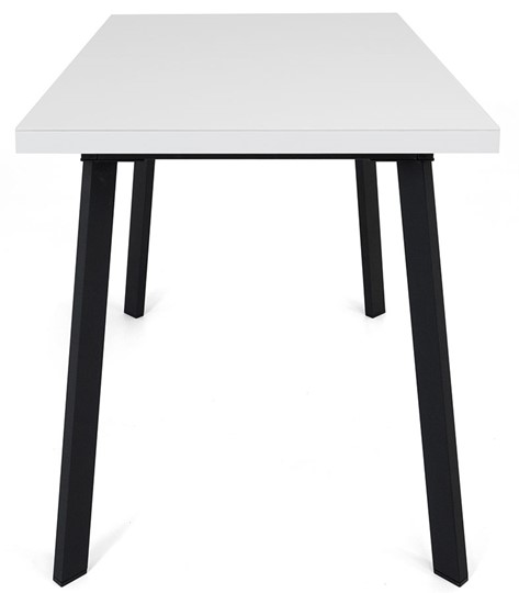 Кухонный раскладной стол Сальвадор-2G (ноги черные, стекло cristal/белый цемент) в Полевском - изображение 2