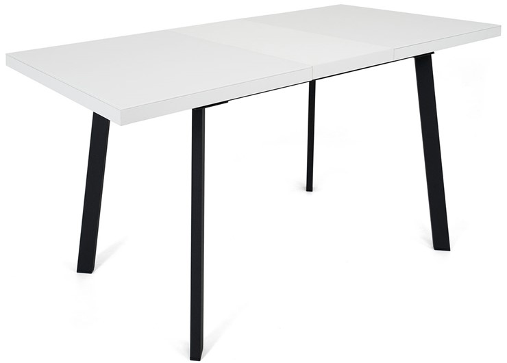 Кухонный раскладной стол Сальвадор-2G (ноги черные, стекло cristal/белый цемент) в Полевском - изображение 3
