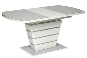 Раздвижной стол SCHNEIDER ( mod. 0704 ) мдф high glossy/закаленное стекло, 140/180x80x75, белый арт.11410 в Полевском