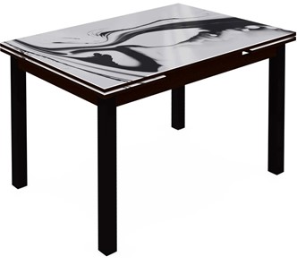 Кухонный стол раздвижной Шанхай исп.1 ноги хром №10 (Exclusive h187/черный) в Красноуфимске