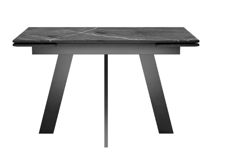 Стол раздвижной SKM 120, керамика черный мрамор/подстолье черное/ножки черные в Первоуральске - изображение 2