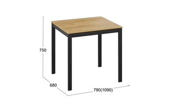 Кухонный раздвижной стол Слайд тип 1 (Черный муар, Дуб Крафт золотой) в Первоуральске - предосмотр 4