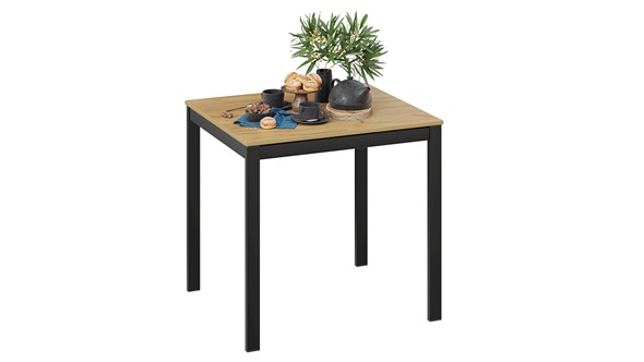 Кухонный раздвижной стол Слайд тип 1 (Черный муар, Дуб Крафт золотой) в Богдановиче - изображение