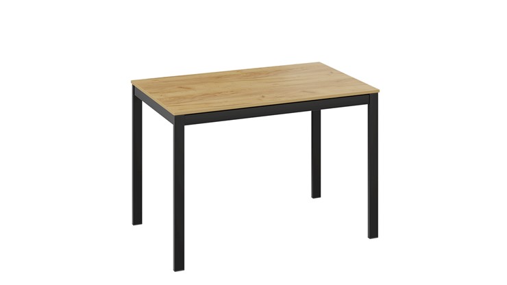 Кухонный раскладной стол Слайд тип 2 (Черный муар, Дуб Крафт золотой) в Ревде - изображение 2