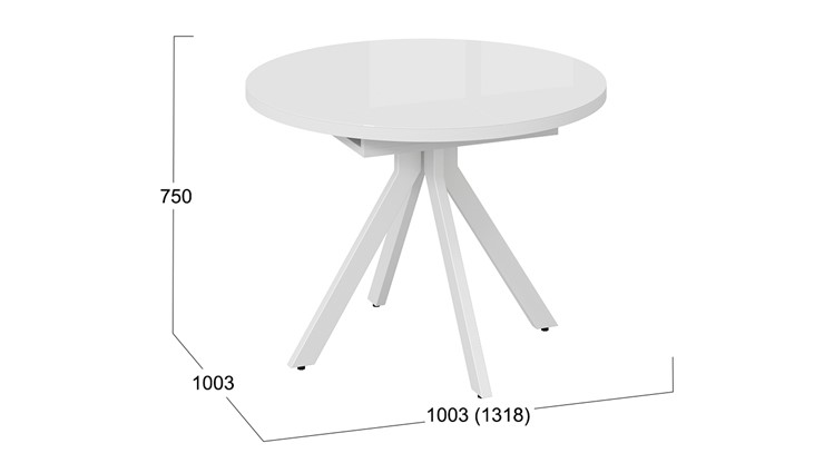 Стол раздвижной Стокгольм Тип 1 (Белый муар/Стекло глянцевое белое) в Ревде - изображение 11