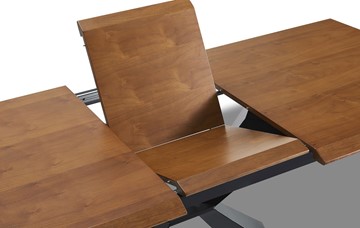 Кухонный раздвижной стол T1712A: орех 180 (WK-07)/черный (PC-02) в Екатеринбурге - предосмотр 1