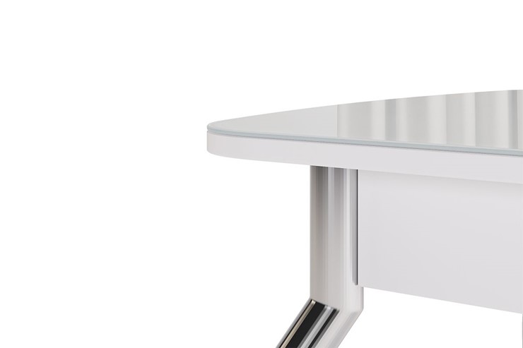 Кухонный раздвижной стол Танго, белый/геометрия в Кушве - изображение 5