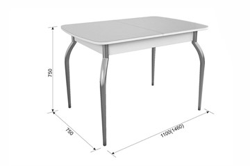 Кухонный раздвижной стол Танго, белый/геометрия в Кушве - предосмотр 4