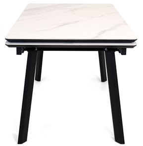 Кухонный стол раскладной Татами-2C (ноги черные, белый мрамор) в Екатеринбурге - предосмотр 2