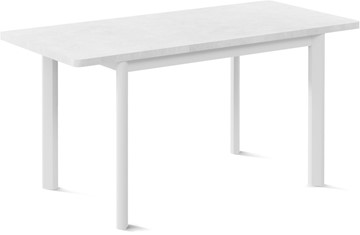 Кухонный раздвижной стол Токио-1L (ноги металлические белые, белый цемент) в Екатеринбурге - предосмотр 1