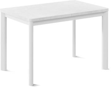 Кухонный раздвижной стол Токио-1L (ноги металлические белые, белый цемент) в Каменске-Уральском