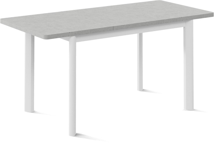Кухонный раскладной стол Токио-1L (ноги металлические белые, светлый цемент) в Екатеринбурге - изображение 1