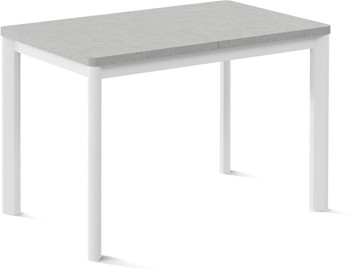 Кухонный раскладной стол Токио-1L (ноги металлические белые, светлый цемент) в Артемовском