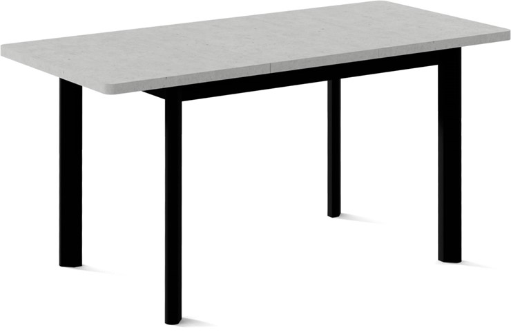 Раздвижной стол Токио-1L (ноги металлические черные, светлый цемент) в Краснотурьинске - изображение 1