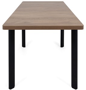 Кухонный раздвижной стол Токио-2L (ноги металлические черные, дуб табако) в Каменске-Уральском - предосмотр 5