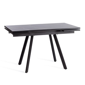 Обеденный раздвижной стол VIGO ЛДСП/HPL/металл,120x80x30х30х75 см, Мрамор чёрный/чёрный арт.19730 в Первоуральске