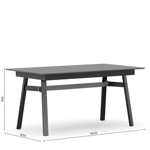 Обеденный стол 1600 Элиот ЛД 414.100.000, Оникс Серый/Чёрный в Ирбите - предосмотр 3