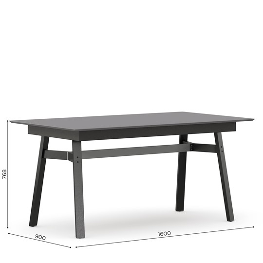 Обеденный стол 1600 Элиот ЛД 414.100.000, Оникс Серый/Чёрный в Полевском - изображение 3