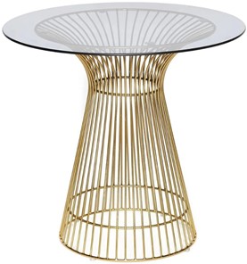 Стол со стеклянной столешницей ARGO (mod. DT1471) металл/стекло, D80x74.5 черный/золотой в Новоуральске