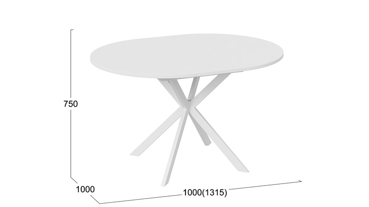 Стол кухонный раздвижной Мэдисон Тип 1 (Белый муар, Белый) в Кушве - изображение 4