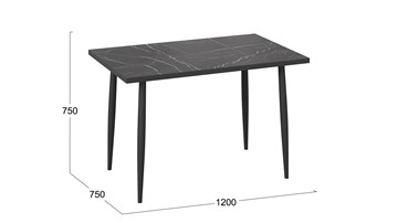 Стол на кухню Невада ДП1-02-08 (Черный мрамор/Черный матовый) в Ирбите - предосмотр 3