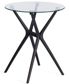 Стол со стеклянной столешницей PARNAVAZ (mod. 29) пластик/стекло, 60х60х70,5 прозрачный/черный арт.19698 в Новоуральске