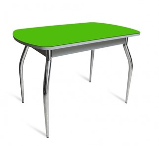 Обеденный стол ПГ-04 СТ белое/оранжевое/хром фигурные в Красноуфимске - предосмотр 1