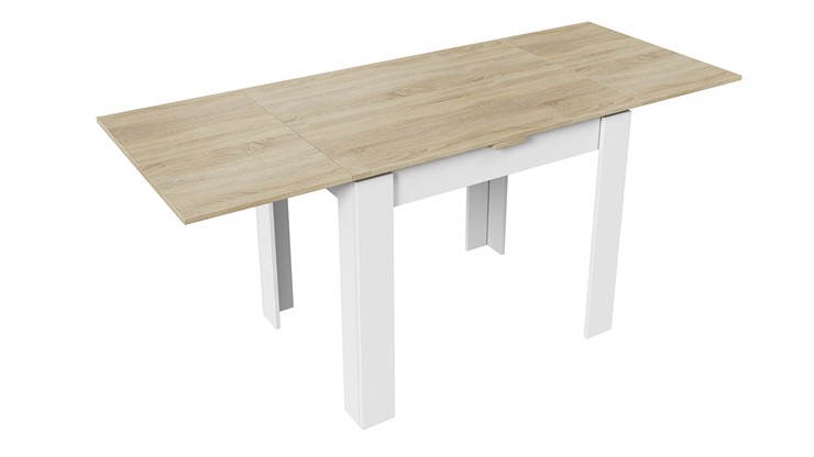 Кухонный стол раздвижной Промо тип 3 (Белый/Дуб сонома светлый) в Ревде - изображение 1