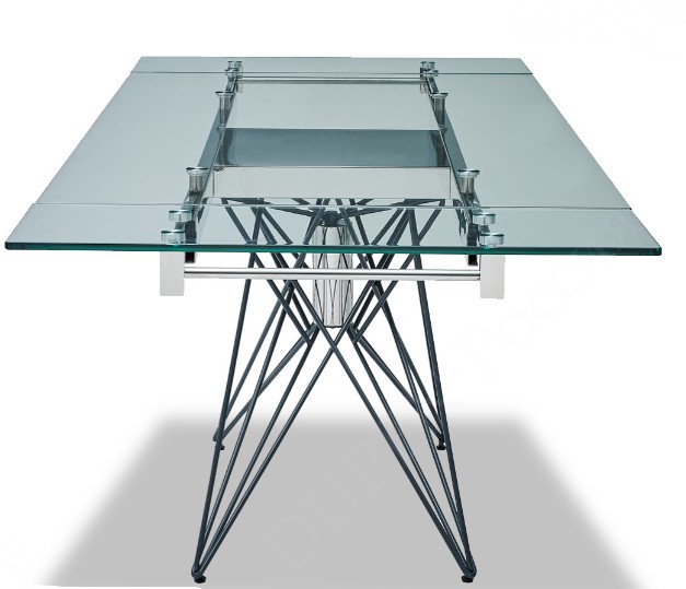 Кухонный стол раздвижной T-041 (140) прозрачный в Полевском - изображение 4