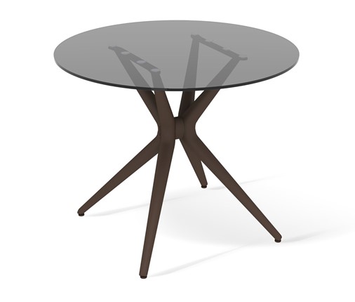 Обеденный стол SHT-ТT26 90 стекло/SHT-TU30 дымчатый/коричневый в Ревде - изображение