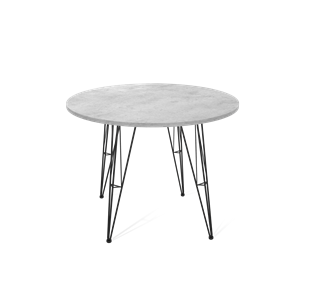 Круглый стол на кухню SHT-TU10 / SHT-TT 90 ЛДСП (бетон чикаго светло-серый/черный) в Кушве