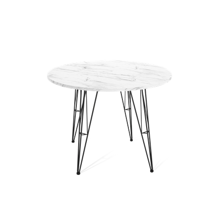 Стол кухонный SHT-TU10 / SHT-TT 90 ЛДСП (мрамор кристалл/черный) в Кушве - изображение