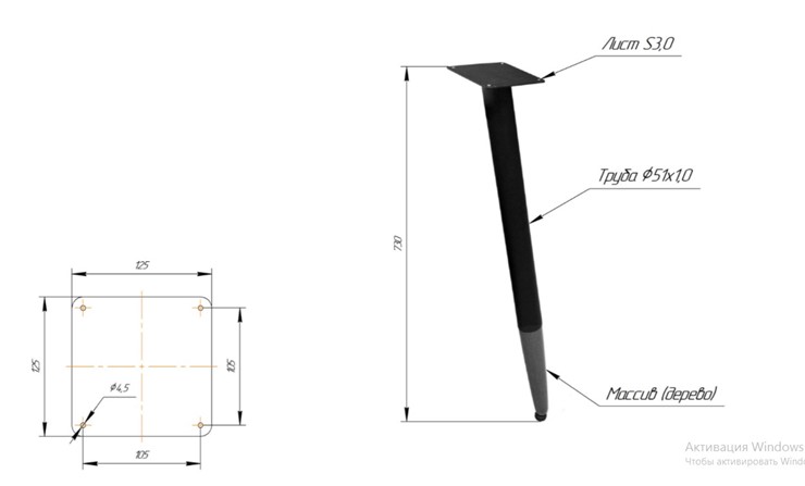 Кухонный стол SHT-TU12 (3 шт.)/ТT8 60/60 (черный/темный орех/прозрачный лак/коричневая сепия) в Асбесте - изображение 1
