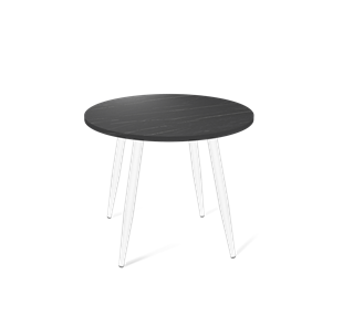 Кухонный круглый стол SHT-TU14 / SHT-TT 80 ЛДСП (камень пьетра гриджио черный/белый муар) в Ирбите