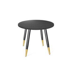Обеденный круглый стол SHT-TU14 / SHT-TT 80 ЛДСП (камень пьетра гриджио черный/черный муар/золото) в Ирбите