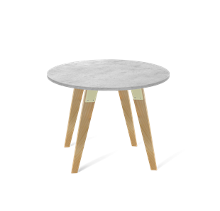 Круглый стол на кухню SHT-TU16 / SHT-TT 90 ЛДСП (бетон чикаго светло-серый/прозрачный лак) в Кушве