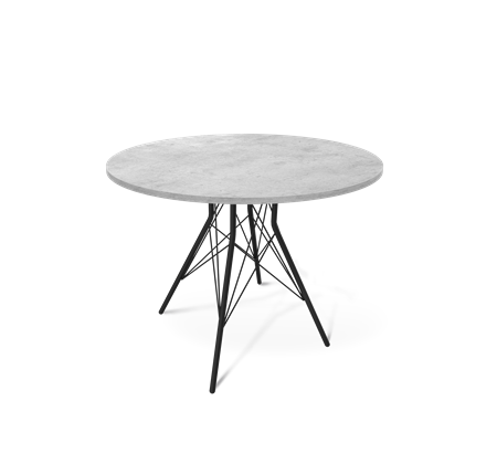 Кухонный обеденный стол SHT-TU2-1 / SHT-TT 90 ЛДСП (бетон чикаго светло-серый/черный муар) в Ревде - изображение