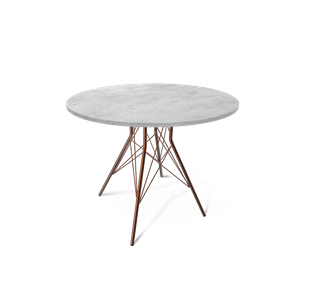 Кухонный обеденный стол SHT-TU2-1 / SHT-TT 90 ЛДСП (бетон чикаго светло-серый/медный металлик) в Ревде