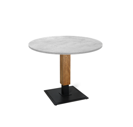 Стол на кухню SHT-TU22 / SHT-TT 90 ЛДСП (бетон чикаго светло-серый/дуб брашированный корич/черный муар) в Ревде - изображение
